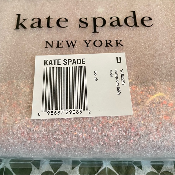 MAKE AN OFFER Kate Spade Greta Court Neda Zip Wallet Dusty Peony Pink Glitter - Picture 5 of 6